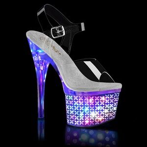 Pleaser Discolite Chrome Plated Platforms